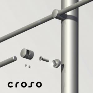 keresztrúd tartó - vég Anyag KO35 Felület Csiszolt Ø A [mm] 42,4 Ø B [mm] 10 Elhelyezés Jobb [1]